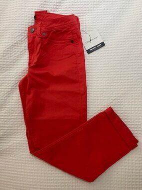 NWT Calvin Klein Coral-Red Skinny Crop Pants Size 4